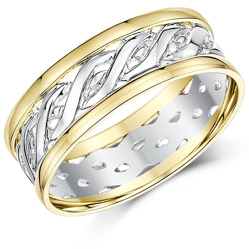 9ct yellow white - white, two