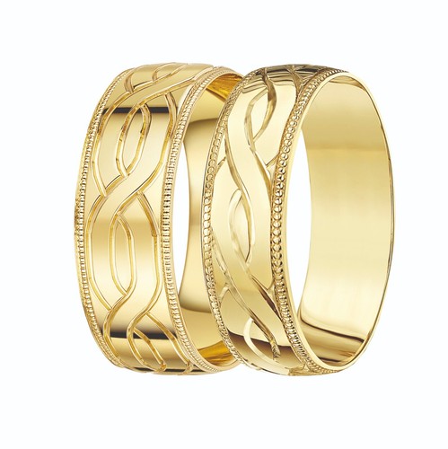 9ct yellow gold his - yellow, hers