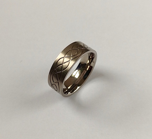 Brushed titanium wedding ring - brushed,