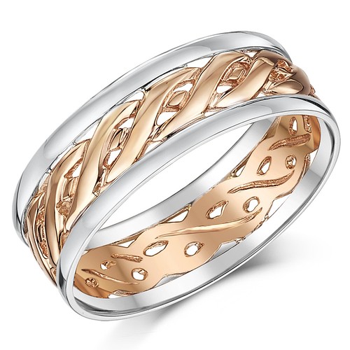 9ct rose gold - silver, celtic