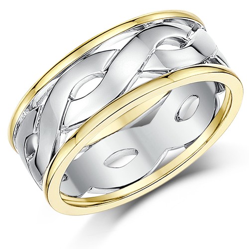 Two colour celtic yellow gold - two,