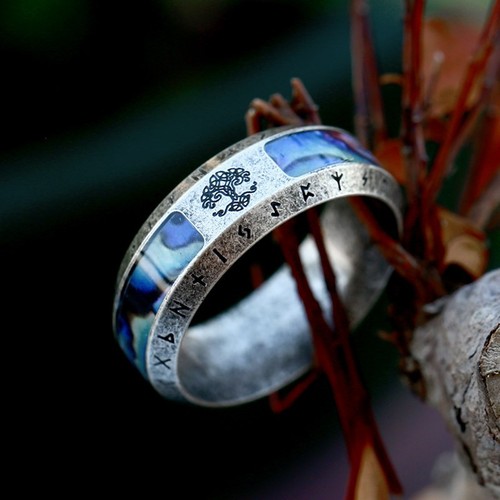 Mens viking tree life ring - life,