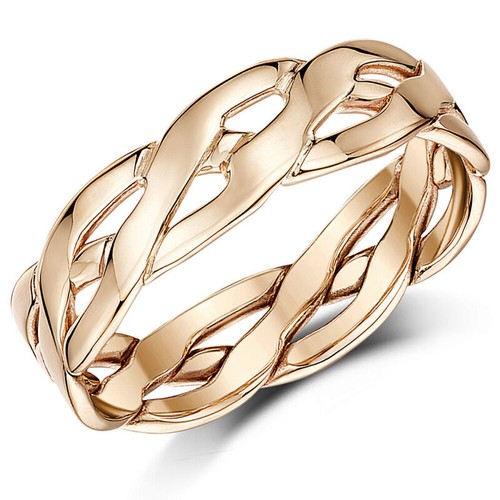 6mm 9ct rose gold - gold, celtic