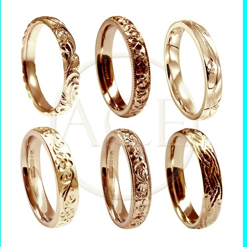Hand engraved wedding rings - engraved,
