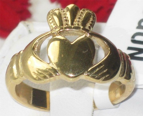 Ladies gold claddagh - ladies,