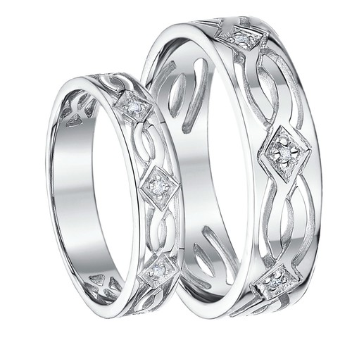 His hers diamond rings 9ct - his,
