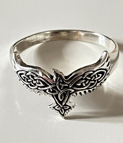 Sterling silver celtic raven - celtic,