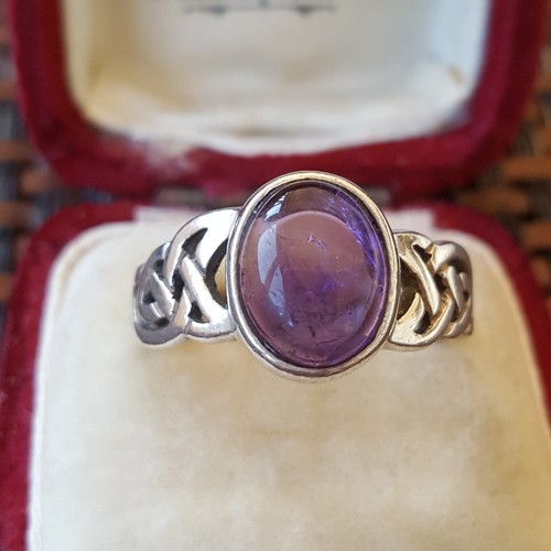 Sterling silver ring amethyst - sterling,