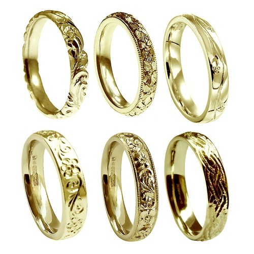 Hand engraved wedding rings - engraved,