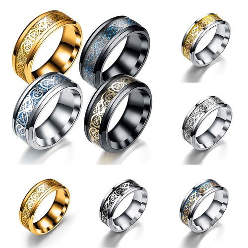 Luxury mens ring dragon design - mens,